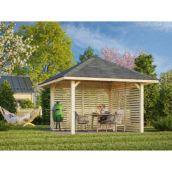 Palmako Pavillon Bianca Set 102 300 x 300 cm Lackiert Weiß FSC® günstig online kaufen