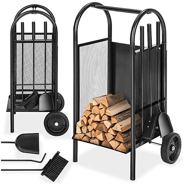 tectake Kaminholzregal Holzwagen, BxTxH:38,00x42,50x80,50 cm, aus günstig online kaufen