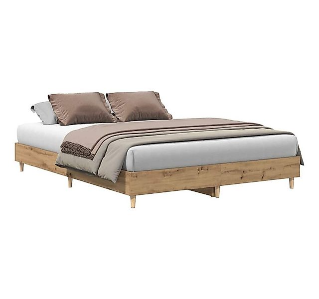 vidaXL Bett Bettgestell ohne Matratze Artisan-Eiche 150x200cm Holzwerkstoff günstig online kaufen