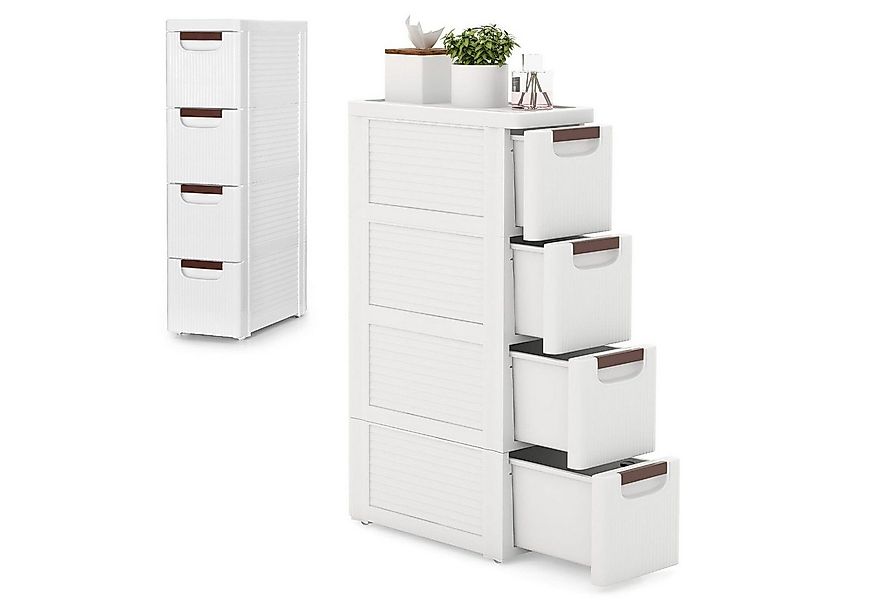 BlingBin Beistellwagen Schmaler Nischenschrank auf Rollen Rollschrank mit 4 günstig online kaufen