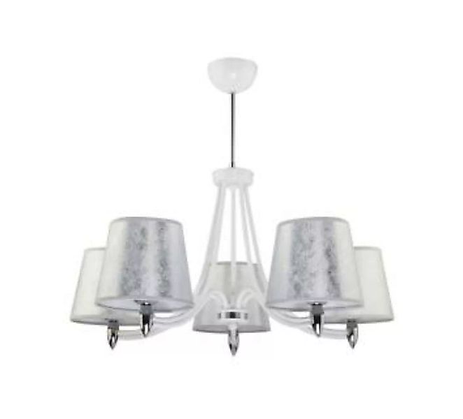 Kronleuchter ESMERALDA Weiß Silber Wohnzimmer Lampe günstig online kaufen