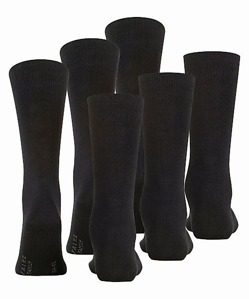 FALKE Family 3-Pack Herren Socken, 43-46, Schwarz, Uni, Baumwolle, 13097-30 günstig online kaufen