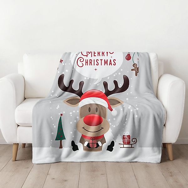Wohndecke Merry Christmas flauschig 150x200 cm, günstig online kaufen