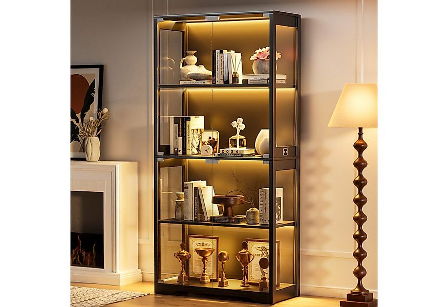 BROTTAR Glasvitrine mit Doppeltüren, LED-Beleuchtung und Bewegungssensor (1 günstig online kaufen