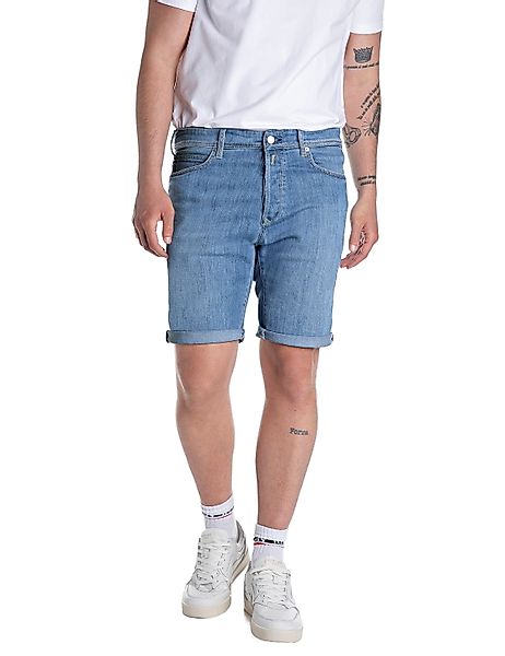 Replay Herren Short RBJ.981 SHORT - Tapered Fit - Blau Schwarz Beige günstig online kaufen