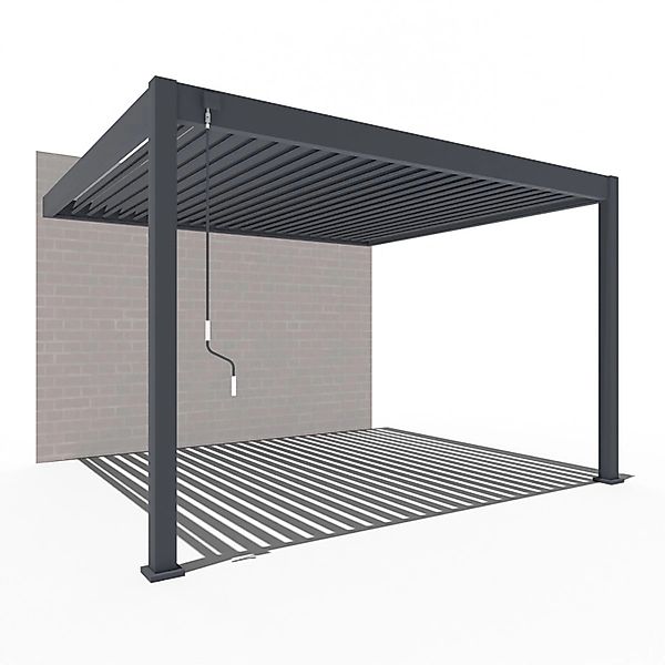 Weide Deluxe Wand Pergola Voll Aluminium 3 x 3,6 M Lamellendach Anthrazit P günstig online kaufen