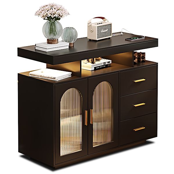 FREDEES Sideboard mit LED-Beleuchtung inkl. Küchenschrank, günstig online kaufen