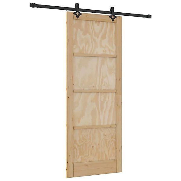 vidaXL Schiebetür Natur und Schwarz 83 x 211 cm 3333506 günstig online kaufen