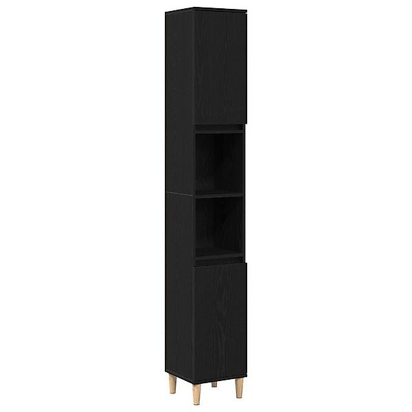vidaXL Badezimmerspiegelschrank Badschrank Schwarz Eiche 30x30x190 cm Holzw günstig online kaufen