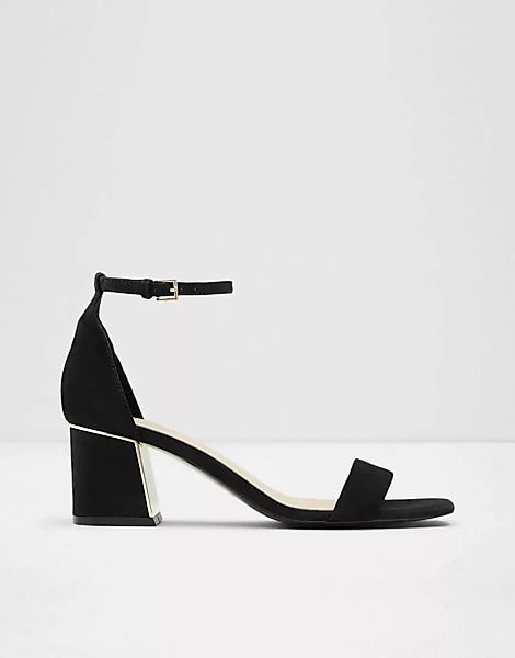 ALDO – Kedeaviel – Sandalen mit ausgestelltem Absatz in Schwarz günstig online kaufen