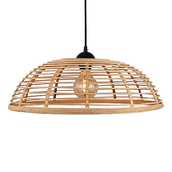 Hängeleuchte Crosstown, Bambusschirm hell, Ø 56 cm günstig online kaufen