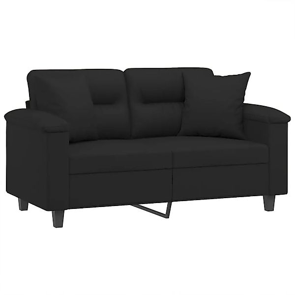 vidaXL 2-Sitzer-Sofa mit Kissen Schwarz 120 cm Mikrofasergewebe 3200968 günstig online kaufen