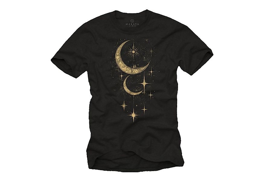 MAKAYA Kurzarmshirt Herren Sonne Mond Sterne Astronomie T-Shirt für Männer günstig online kaufen