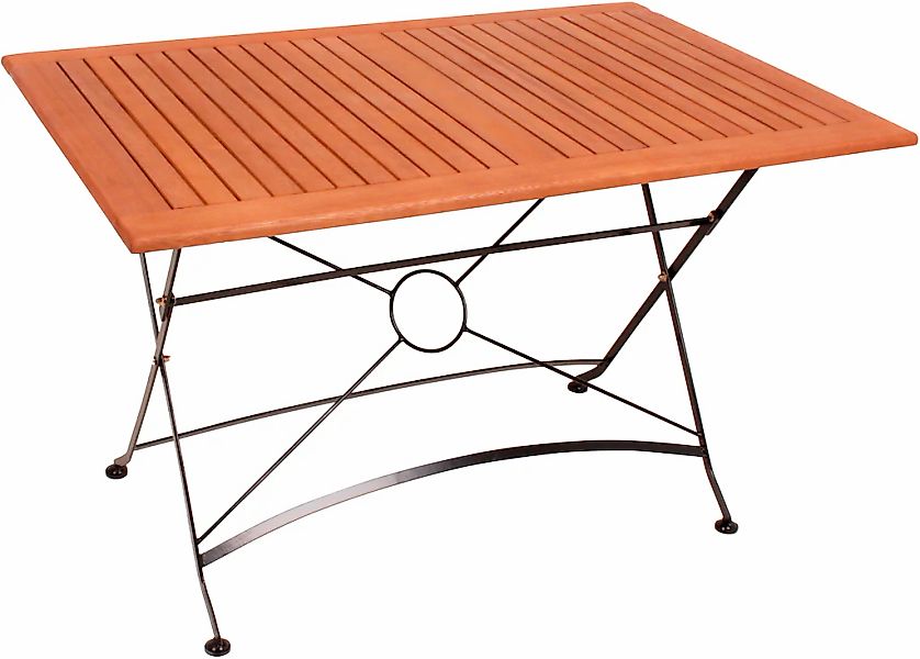 Garden Pleasure Klapptisch Wien Rechteckig Braun-Schwarz 120 cm x 80 cm günstig online kaufen