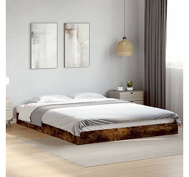 furnicato Bettgestell ohne Matratze Räuchereiche 160x200 cm Holzwerkstoff ( günstig online kaufen