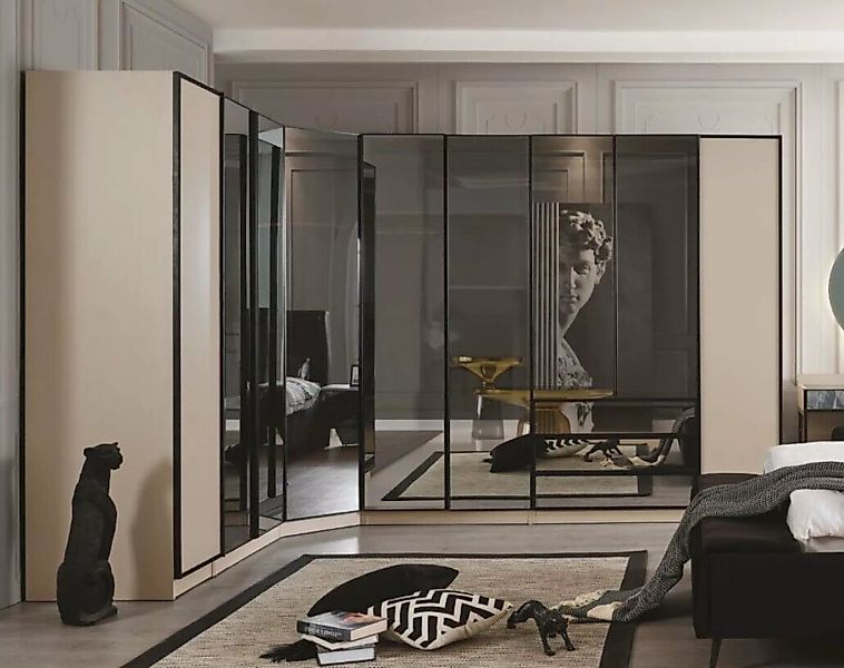 JVmoebel Eckkleiderschrank Eckschrank Schlafzimmer modern Möbel Luxus beige günstig online kaufen