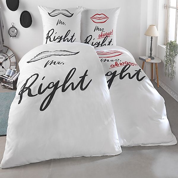 Kuscheli Partnerbettwäsche 2x 135x200 + 2x 80x80 cm atmungsaktiver Bettbezu günstig online kaufen