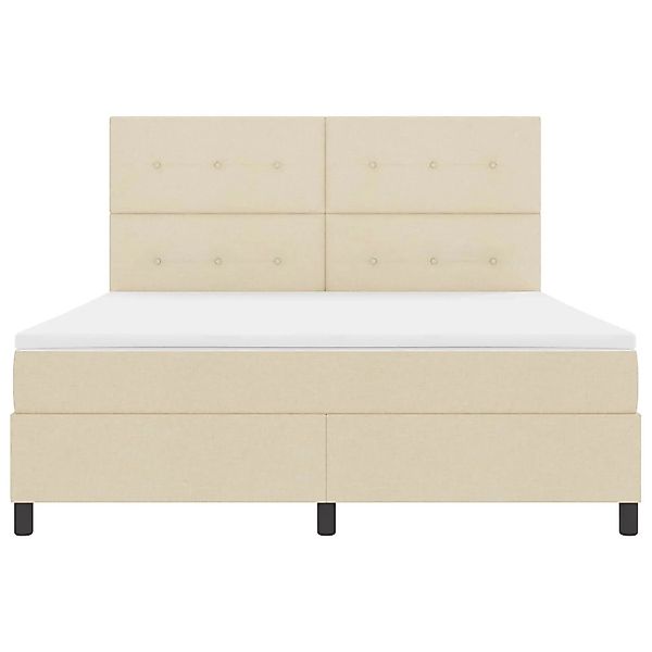 vidaXL Boxspringbett mit Matratze Creme 180 x 200 cm Stoff 3342891 günstig online kaufen