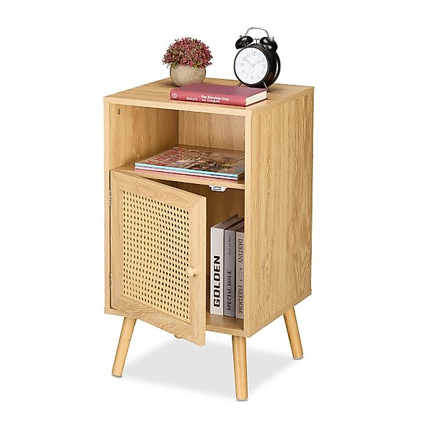 relaxdays Nachttisch im Rattan Desig günstig online kaufen