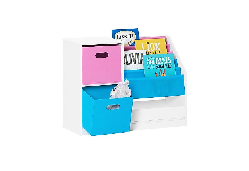 SoBuy Bücherregal KMB76, Kinderregal mit Boxen Aufbewahrungsregal Spielzeug günstig online kaufen