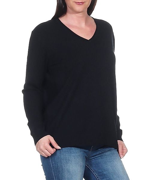 Aurela Damenmode V-Ausschnitt-Pullover Stickpullover Damen Pullover günstig online kaufen