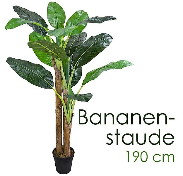 Kunstbaum Bananenbaum Bananenstaude Kunstpflanze Echtholz 190 cm Dekoration günstig online kaufen