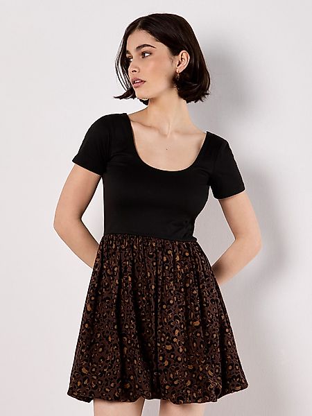 Apricot Minikleid Animal-Print Kleid mit Ballonrock günstig online kaufen