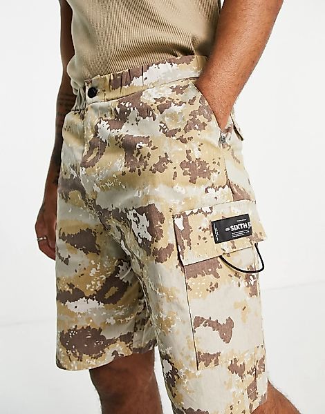 Sixth June – Shorts in Beige mit digitalem Military-Muster, Kombiteil-Neutr günstig online kaufen