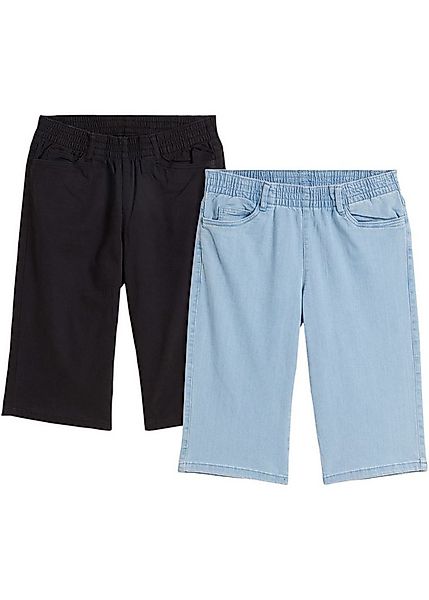 bonprix Bermudas (Packung, 2-tlg) Stretch-Bermuda, in Twill- und Jeansoptik günstig online kaufen