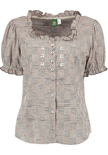 OS Trachten Trachtenbluse Yomira Tailliert, Rundhalsausschnitt, 1/2-Arm, Rü günstig online kaufen
