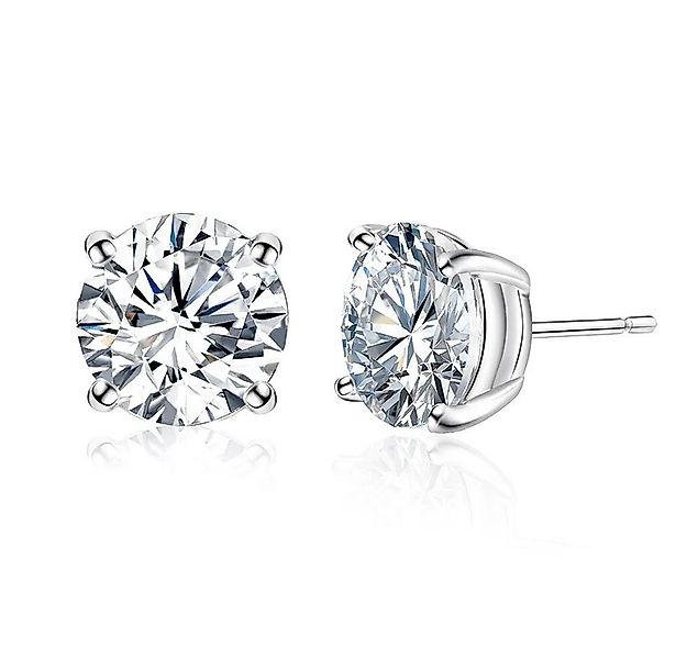 ROUGEMONT Paar Ohrstecker Handgefertigte Damen Pavé Zirkonia Ohrstecker 6mm günstig online kaufen