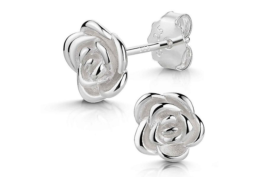 Materia Paar Ohrstecker Rosen Blüten Ohrringe Silber teilmattiert SO-166, 9 günstig online kaufen