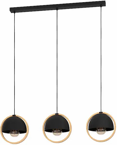 EGLO Hängeleuchte »Callow Hängelampe, Metall und Holz, Esszimmerlampe, E27, günstig online kaufen