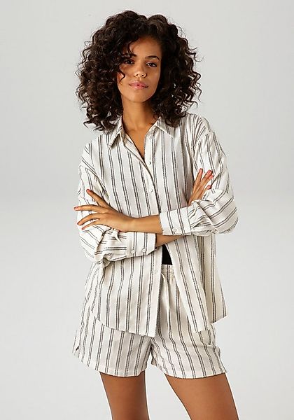 Aniston CASUAL Hemdbluse mit Glitzerfäden verzierten Streifen günstig online kaufen