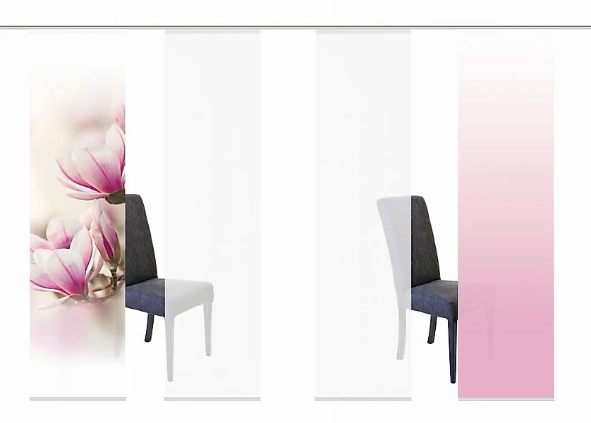 HOME WOHNIDEEN Schiebegardine "MAGNONE" Klettband 4 Stk. tlg. HxB: 245x60, günstig online kaufen