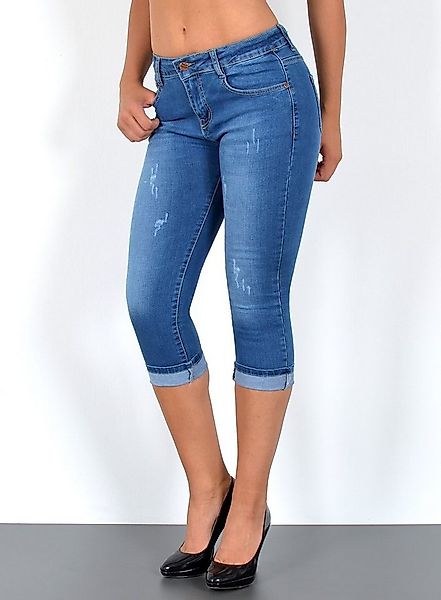ESRA Caprijeans High Waist Capri Jeans Damen bis Übergröße Plus Size Große günstig online kaufen