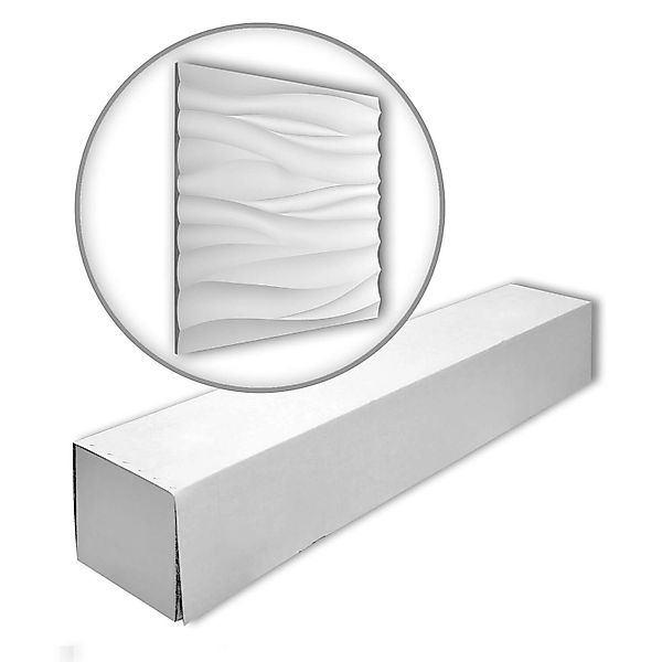 PROFHOME 159001-Box 3D Wandpaneele 1 Karton Set mit 4 Paneelen 1,44 m2 Weiß günstig online kaufen