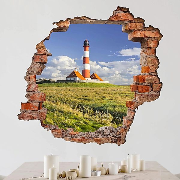 3D Wandtattoo Leuchtturm in Schleswig-Holstein Wanddruchbruch günstig online kaufen