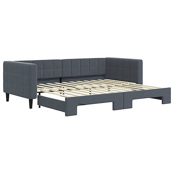 vidaXL Bettgestell Tagesbett Ausziehbar Dunkelgrau 90x200 cm Samt günstig online kaufen