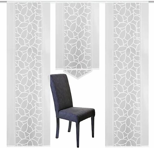 HOME WOHNIDEEN Schiebegardine »JENNA«, (3 St.), Schiebevorhang Jacquard Set günstig online kaufen