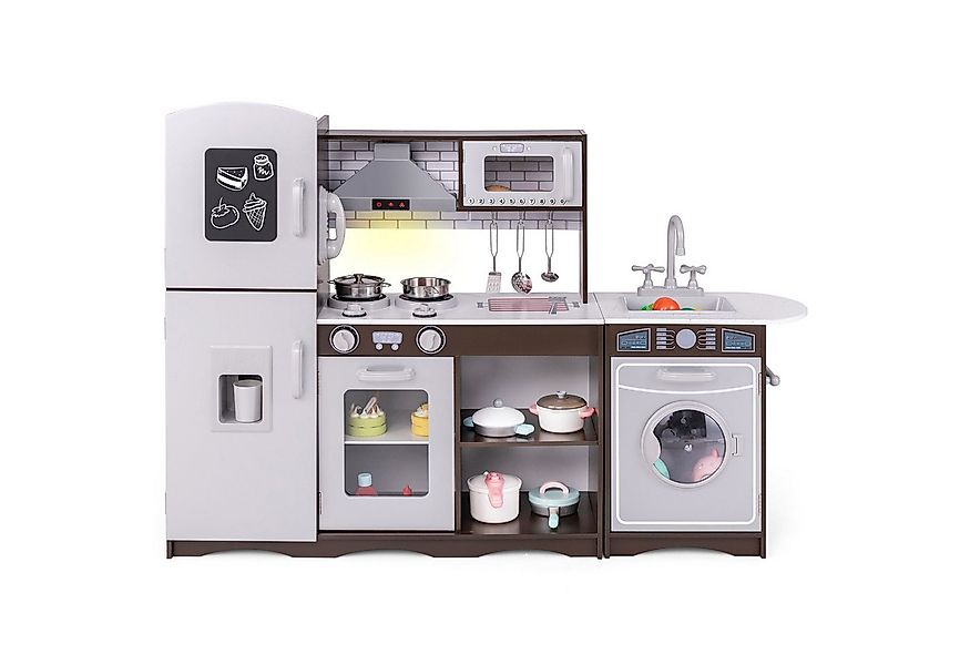 KOMFOTTEU Spielküche, mit Licht & Geräuschen, 7 Zubehör, Spielzeugküche mit günstig online kaufen