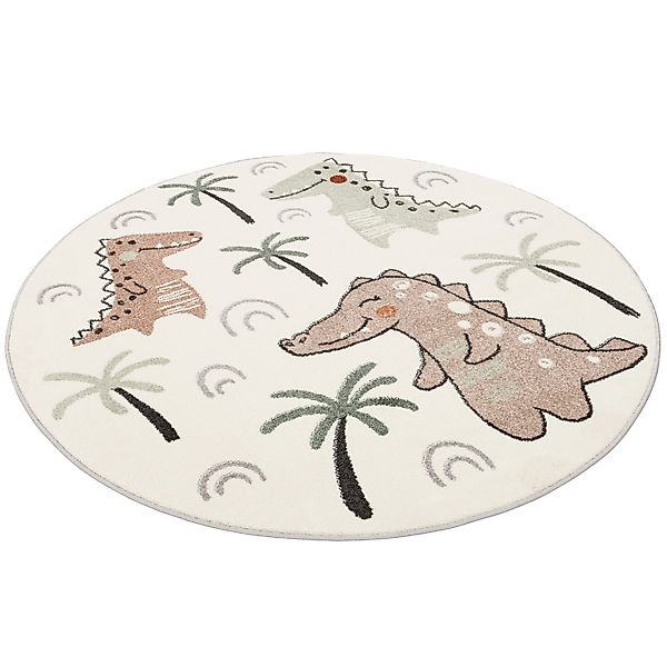 Pergamon Kinderteppich Kinder Teppich Softstar Kids Lustige Dinos Rund, Run günstig online kaufen