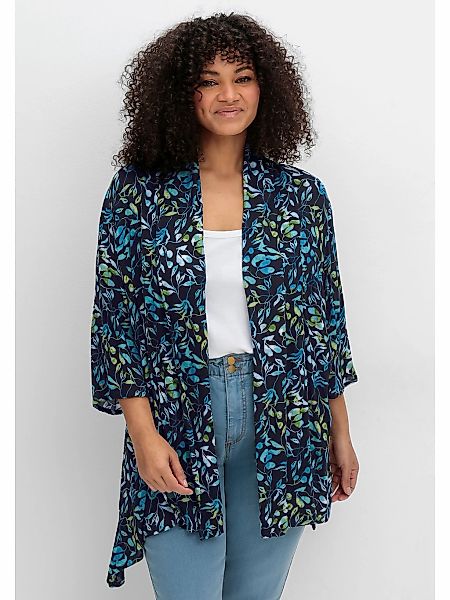 Sheego Longbluse "Große Größen", mit Blätterdruck, in Zipfelform günstig online kaufen