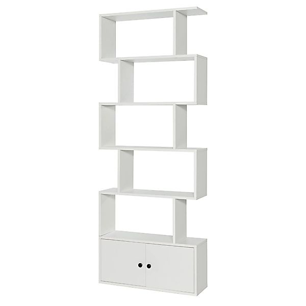 Costway Bücherregal mit Türen Standregal 183 x 70 x 23 cm Weiß günstig online kaufen