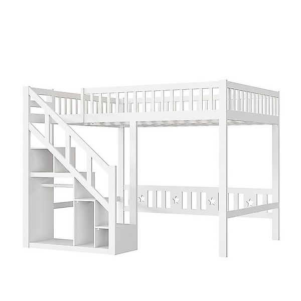 Furnishings Home Hochbett Stauraumbett Kinderbett Holzbett Mit Treppe, Abst günstig online kaufen