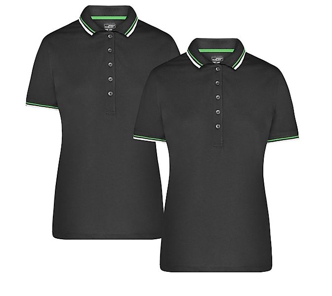 James & Nicholson Poloshirt Doppelpack Damen Polo-Shirt coldblack mit UV-Sc günstig online kaufen