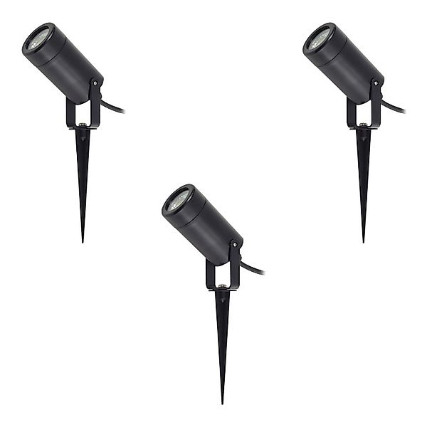 Lindby 3er Set Außenleuchte Thorgal 10025772 Modern in Schwarz 3-flammig GU günstig online kaufen