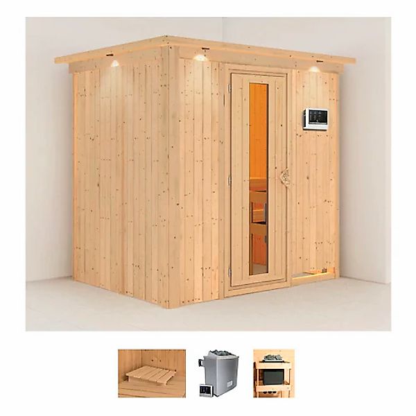 Karibu Sauna »Bedine«, 9 KW-Ofen mit externer Steuerung günstig online kaufen