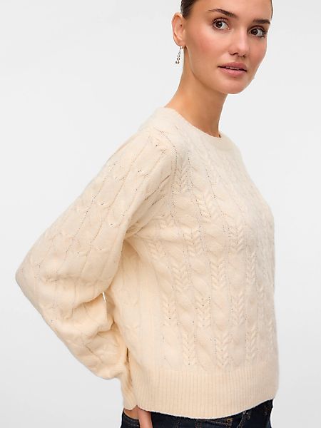 Vero Moda Strickpullover "VMARIES LS O-NECK CABLE PULLOVER BF" mit Zopfstri günstig online kaufen