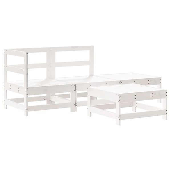 vidaXL 4-Tlg Garten-Lounge-Set Weiß Massivholz Kiefer 3186495 günstig online kaufen